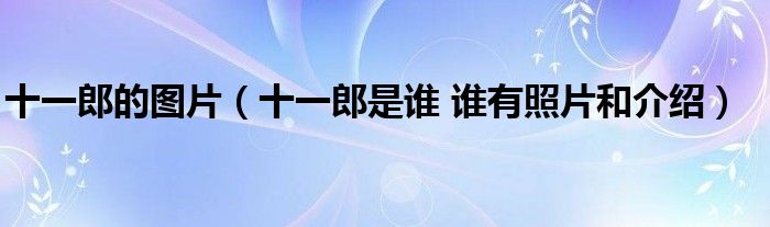 十一郎的圖片（十一郎是誰 誰有照片和介紹）