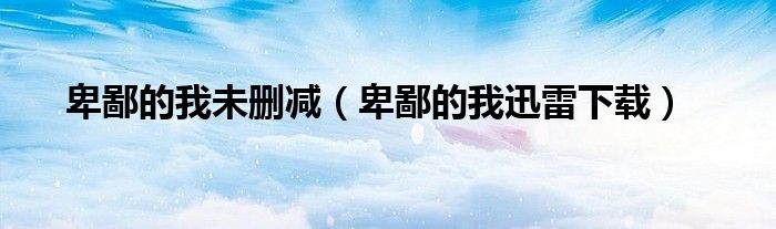 卑鄙的我未刪減（卑鄙的我迅雷下載）