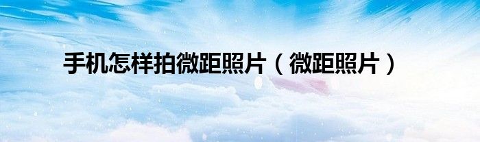 手機(jī)怎樣拍微距照片（微距照片）