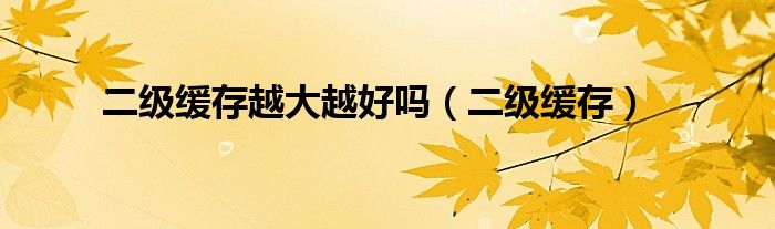二級緩存越大越好嗎（二級緩存）