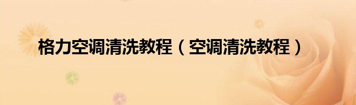 格力空調(diào)清洗教程（空調(diào)清洗教程）
