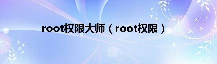 root權(quán)限大師（root權(quán)限）
