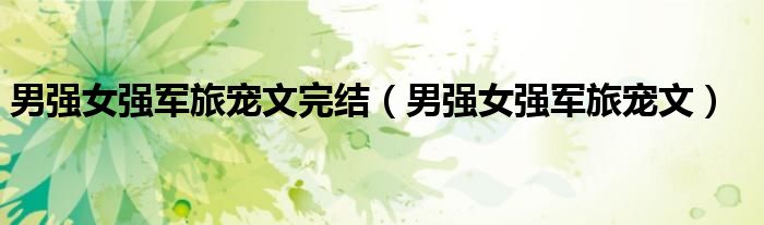 男強女強軍旅寵文完結（男強女強軍旅寵文）