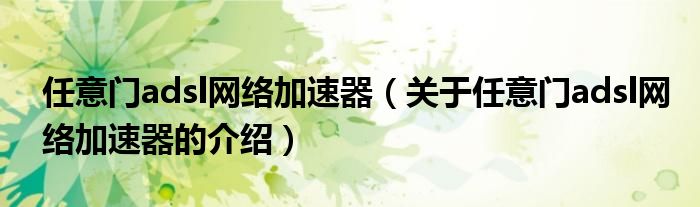 任意門adsl網(wǎng)絡加速器（關于任意門adsl網(wǎng)絡加速器的介紹）