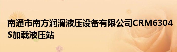 南通市南方潤滑液壓設(shè)備有限公司CRM6304S加載液壓站