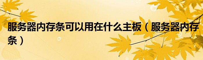 服務(wù)器內(nèi)存條可以用在什么主板（服務(wù)器內(nèi)存條）