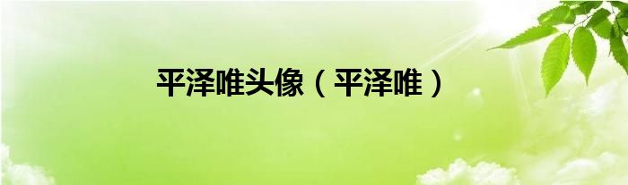 平澤唯頭像（平澤唯）