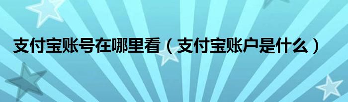 支付寶賬號(hào)在哪里看（支付寶賬戶是什么）