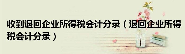 收到退回企業(yè)所得稅會計分錄（退回企業(yè)所得稅會計分錄）