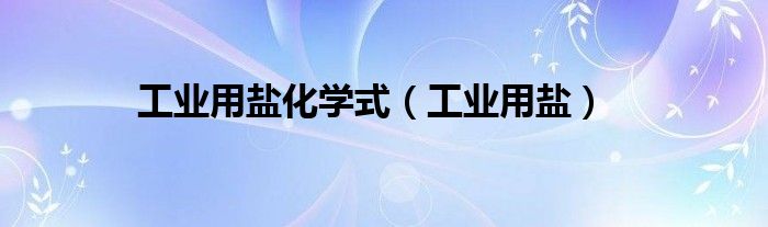 工業(yè)用鹽化學(xué)式（工業(yè)用鹽）