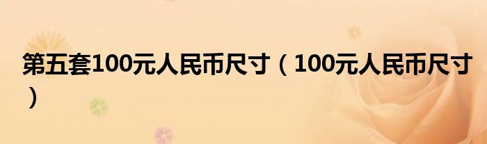 第五套100元人民幣尺寸（100元人民幣尺寸）
