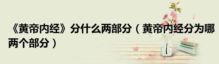《黃帝內(nèi)經(jīng)》分什么兩部分（黃帝內(nèi)經(jīng)分為哪兩個部分）