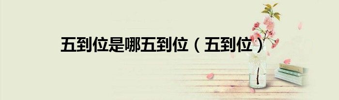 五到位是哪五到位（五到位）