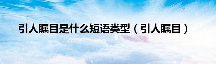 引人矚目是什么短語類型（引人矚目）