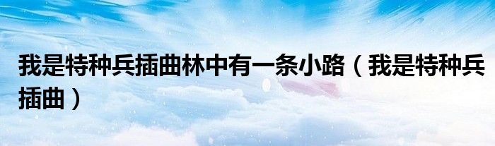 我是特種兵插曲林中有一條小路（我是特種兵插曲）