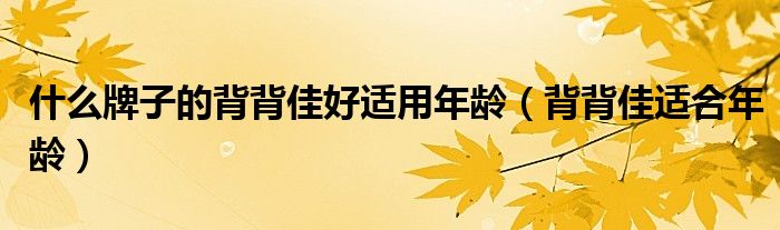 什么牌子的背背佳好適用年齡（背背佳適合年齡）