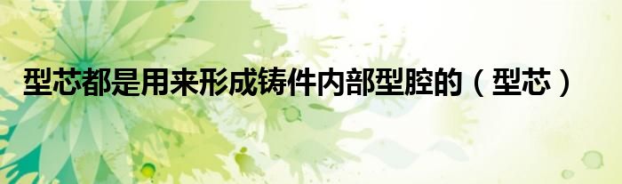 型芯都是用來(lái)形成鑄件內(nèi)部型腔的（型芯）
