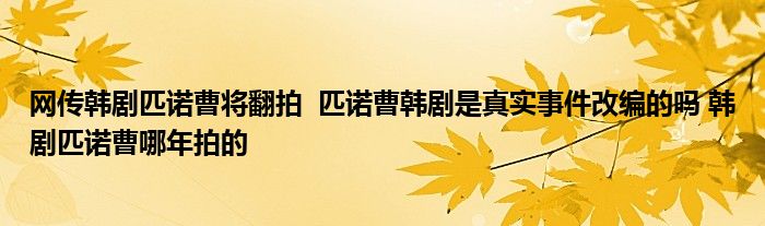 網(wǎng)傳韓劇匹諾曹將翻拍 匹諾曹韓劇是真實(shí)事件改編的嗎 韓劇匹諾曹哪年拍的