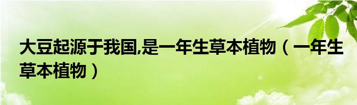大豆起源于我國,是一年生草本植物（一年生草本植物）