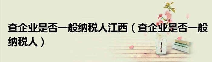 查企業(yè)是否一般納稅人江西（查企業(yè)是否一般納稅人）