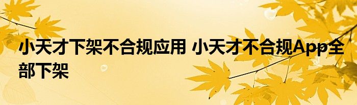 小天才下架不合規(guī)應(yīng)用 小天才不合規(guī)App全部下架