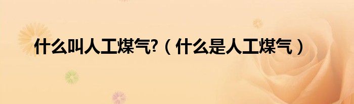 什么叫人工煤氣?（什么是人工煤氣）
