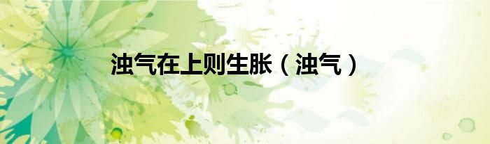 濁氣在上則生脹（濁氣）