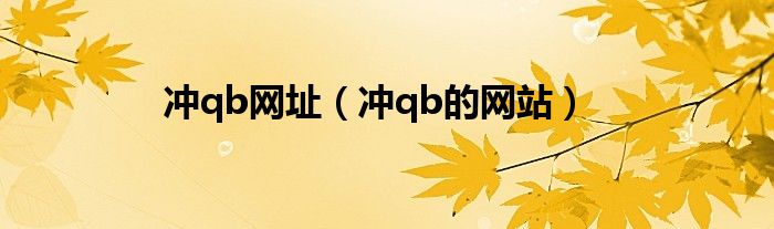 沖qb網(wǎng)址（沖qb的網(wǎng)站）