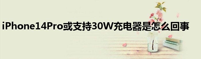 iPhone14Pro或支持30W充電器是怎么回事