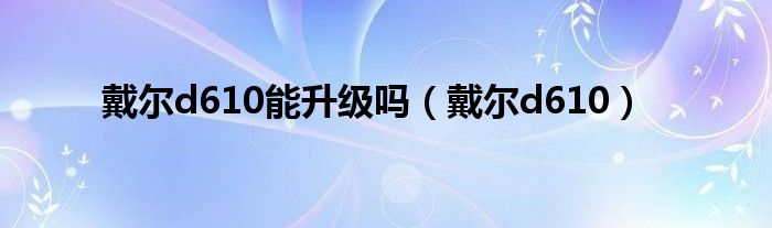 戴爾d610能升級(jí)嗎（戴爾d610）