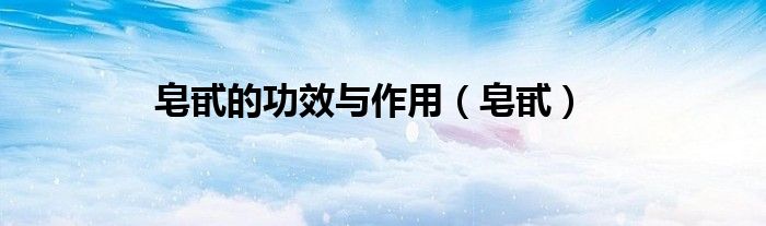 皂甙的功效與作用（皂甙）