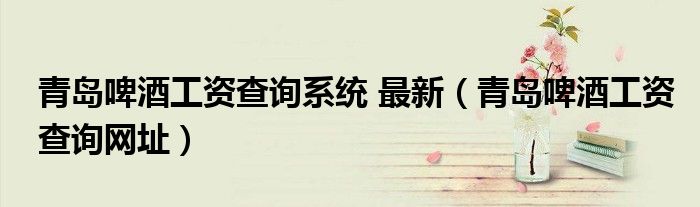 青島啤酒工資查詢系統(tǒng) 最新（青島啤酒工資查詢網(wǎng)址）