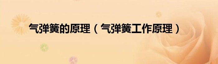 氣彈簧的原理（氣彈簧工作原理）