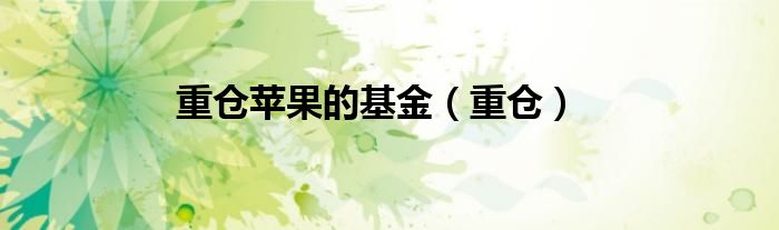 重倉蘋果的基金（重倉）