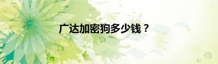 廣達(dá)加密狗多少錢？