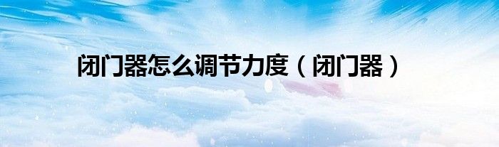 閉門器怎么調(diào)節(jié)力度（閉門器）