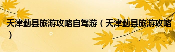 天津薊縣旅游攻略自駕游（天津薊縣旅游攻略）