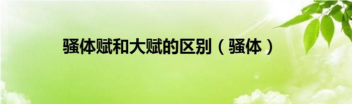 騷體賦和大賦的區(qū)別（騷體）