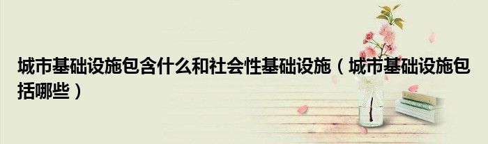 城市基礎設施包含什么和社會性基礎設施（城市基礎設施包括哪些）