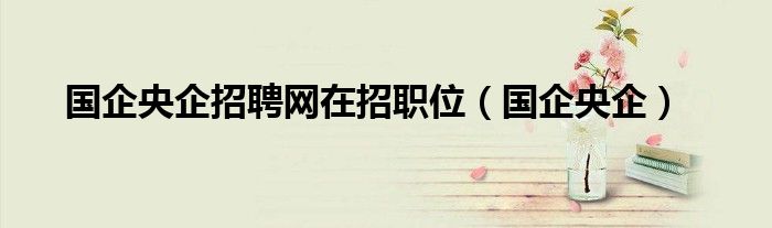 國(guó)企央企招聘網(wǎng)在招職位（國(guó)企央企）
