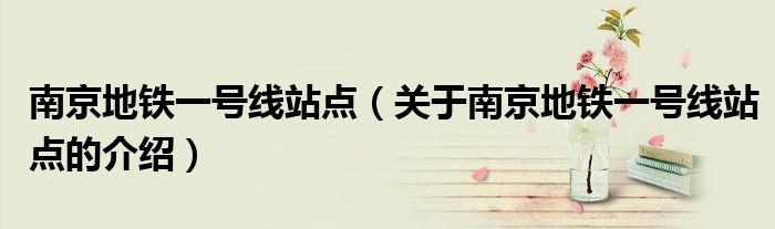 南京地鐵一號(hào)線站點(diǎn)（關(guān)于南京地鐵一號(hào)線站點(diǎn)的介紹）