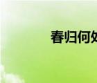春歸何處下一句（春歸何處）