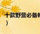 十款野營必備帳篷排行榜（露營防雨帳篷推薦）