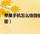 蘋果手機(jī)怎么給微信服務(wù)設(shè)置密碼（蘋果手機(jī)怎么給微信加密）