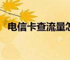 電信卡查流量怎么查短信（電信卡查流量）