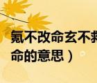 氪不改命玄不救非什么意思（玄不救非氪不改命的意思）