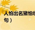 人怕出名豬怕壯下一句（人怕出名豬怕壯下一句）