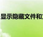 顯示隱藏文件和文件夾win7（顯示隱藏文件）
