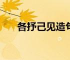 各抒己見造句怎么造（各抒己見造句）