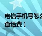 電信手機(jī)號怎么查話費賬單（電信手機(jī)號怎么查話費）